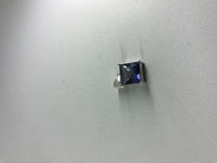 natural blue topaz gemstone sterling silver square pendant