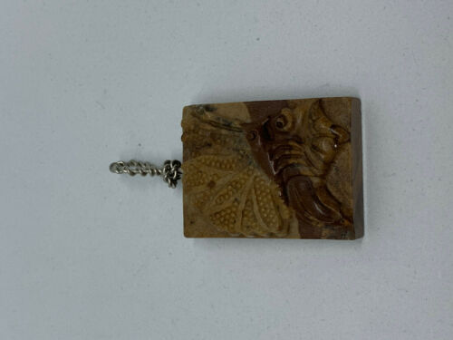 Natural Picture Jasper Gemstone Carved Butterfly Pendant