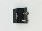 natural amethyst gemstone square sterling silver pendant and earrings set