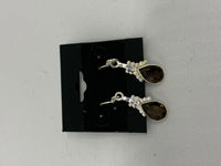 Natural Garnet Gemstone Faceted Teardrop Dainty Sterling Silver Dangle Earrings