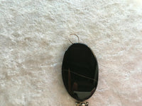 Natural Black Onyx Gemstone Carved Oval Pendant