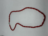 Natural Red Coral Gemstone Dainty Round and Rice Beaded Necklace