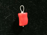 natural red coral gemstone tumbled pendant