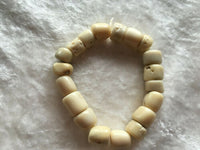 natural bamboo coral rondelles beaded stretch bracelet