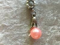 Silvertone Mermaid Charm Pendant with Acrylic Pearl