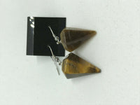 natural gemstone pendulum dangle earrings