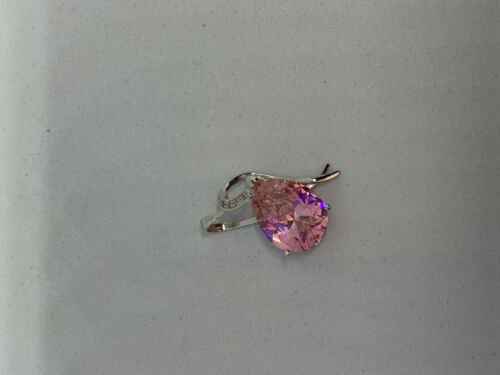 Natural Pink Sapphire Gemstone Teardrop Sterling Silver Pendant