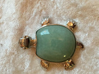silvertone gemstone turtle pendant