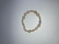 natural pink chalcedony gemstone ovals beaded stretch bracelet