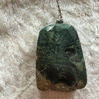 natural kambaba jasper gemstone faceted rectangle pendant