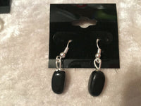 Black Onyx Gemstone and .925 Sterling Silver Earrings, Choose Dainty or Long