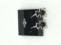Natural Obsidian Gemstone Bear Sterling Silver Dangle Earrings