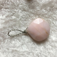 natural pink opal gemstone faceted teardrop pendant