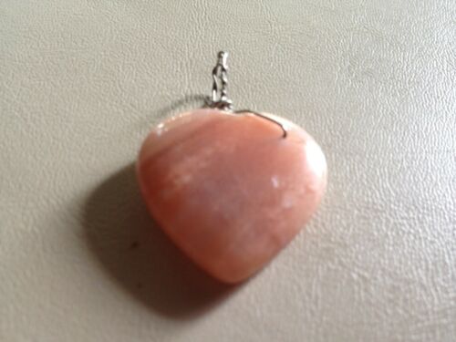 Natural Pink Aventurine Gemstone Carved Heart Pendant
