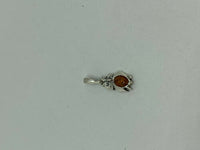 Natural Baltic Amber Gemstone Sterling Silver Owl Pendant