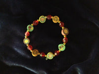 Autumn Fall Leaves Clay and Acrylic Stretch Beaded Bracelet