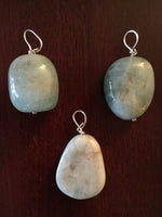 Natural Aquamarine Gemstone Tumbled Pendant