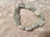 Natural Amazonite Squares Beaded Gemstone Stretch Bracelet
