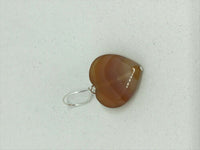 natural carnelian gemstone carved heart pendant