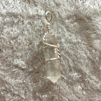 Natural Gemstone Wire Wrapped Single Terminated Point Pendants