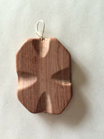 Natural Redwood Marble Gemstone Carved Wavy Rectangle Pendant