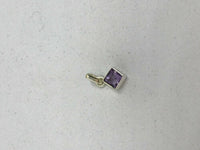 natural amethyst gemstone square sterling silver pendant and earrings set