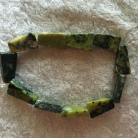 Dainty Natural Yellow Turquoise Gemstone Trapezoid Beaded Stretch Bracelet