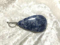 natural sodalite gemstone carved puffy teardrop pendant