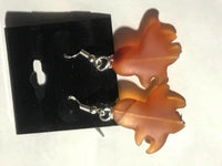 natural carnelian gemstone halloween ghost earrings