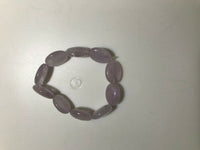 natural amethyst gemstone puffy ovals beaded stretch bracelet
