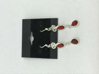 Natural Garnet Gemstone Teardrops Dainty Sterling Silver Dangle Earrings