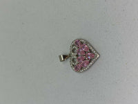 Natural Pink Sapphire Gemstone Sterling Silver heart Pendant