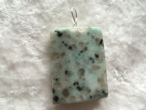 Natural Sesame Jasper Gemstone Carved Rectangle Pendant