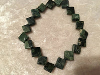 natural kambaba jasper gemstone diamond shapes dainty beaded stretch bracelet