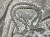 Natural Snow Quartz gemstone Macrame Beaded Necklace and Bracelet Set