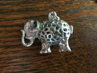 Silver Plated Pewter 3d Elephant Pendant