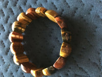 Natural Multicolor Tiger Eye Gemstone Ovals Beaded Stretch Bracelet