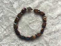 Natural Mother of Pearl Shell Carved Fish Beaded Bracelet