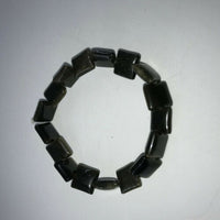 natural golden sheen obsidian gemstone squares beaded stretch bracelet
