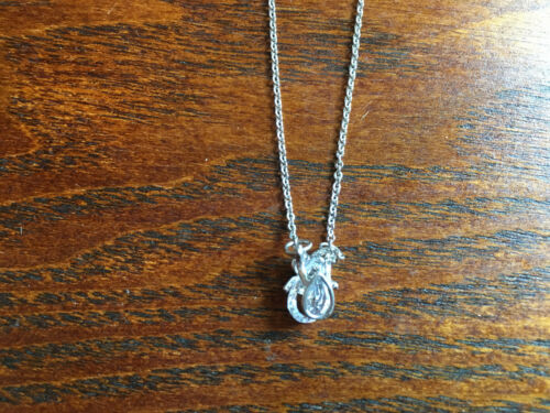 Dainty Silvertone and Clear Crystal Owl Pendant on Adjustable Necklace