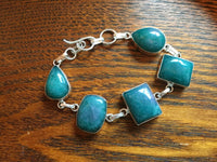 Natural Colors Of Jade Gemstone Sterling Silver Adjustable Toggle Link Bracelet