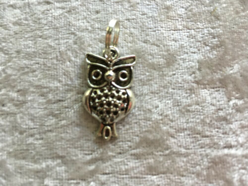 Dainty Silver Tone Owl Charm or Pendant