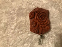 natural red malachite gemstone carved rose pendant