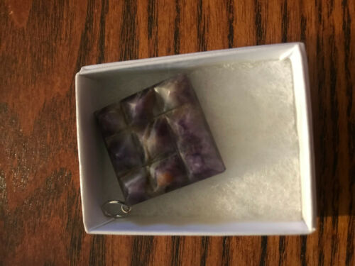 natural gemstone square pendants with crystals