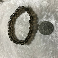 Natural Smoky Quartz Gemstone Beaded Stretch Bracelet