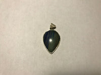 natural azurite gemstone teardrop sterling silver pendant