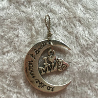 silvertone i love my dog to the moon and back pendant Pet Lover Gift