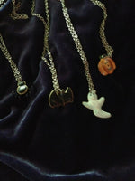 Bat, Spider, Ghost, Pumpkin Halloween Pendant on 18" Silvertone Necklace