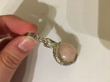 silvertone mermaid pendant with natural gemstone ball