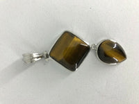 natural gemstone diamond and teardrop pendant